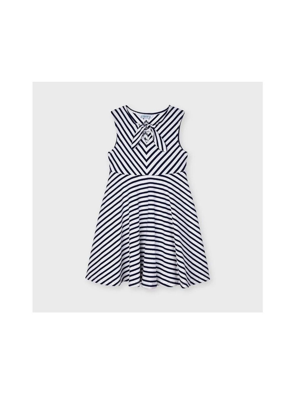 Size 2 Toddler Girls Mayoral Striped Navy and White Dress